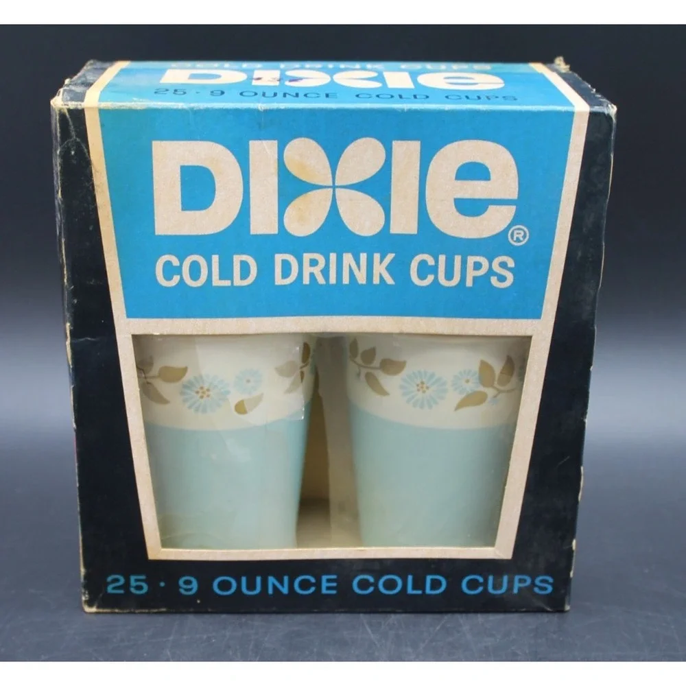 Vintage Dixie Cold Drink Cups Lot Paper Maid Party Set 9oz 16oz New & Opened